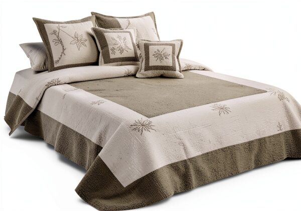 Alpes Blanc - Copriletto Boutis Peaceland, 260 x 260 cm, colore: Grigio-0