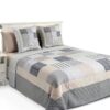 Copriletto Alpes Blanc Rayons Douceur 230x250 cm + 2 federe 65x65 cm-0