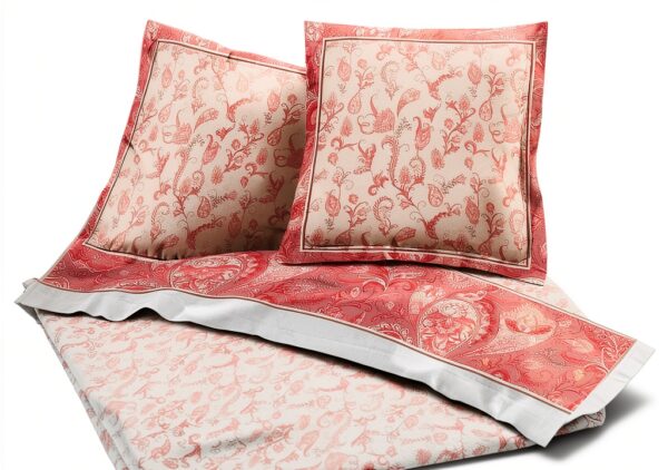 Set di lenzuola Alpes Blanc Flanella 4 pezzi Rosa e Bianco 200x160 cm-2