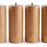 Alpes Blanc Set di 4 gambe in legno a forma di oliva per rete-0