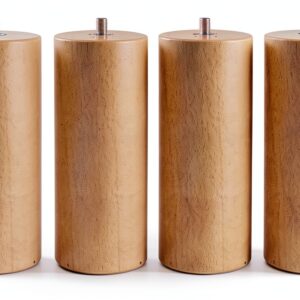 Alpes Blanc Set di 4 gambe in legno a forma di oliva per rete-0