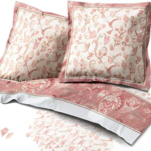 Set di lenzuola Alpes Blanc Flanella 4 pezzi Rosa e Bianco 200x160 cm-0