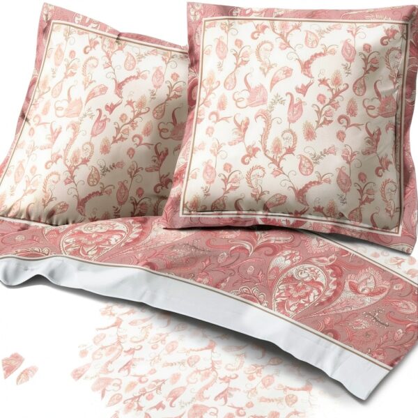 Set di lenzuola Alpes Blanc Flanella 4 pezzi Rosa e Bianco 200x160 cm-0