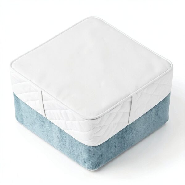 Alpes Blanc Coprimaterasso Spugna Impermeabile, Coprimaterasso Forma Vassoio – Dimensioni – 140 x 190-2