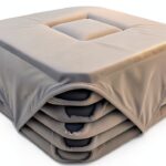 Alpes Blanc - Set di 6 cuscini per sedia grigio chiaro, 38 x 38 cm, seduta comoda e imbottita - Fissaggio tramite cinghie - Decorazione moderna-0