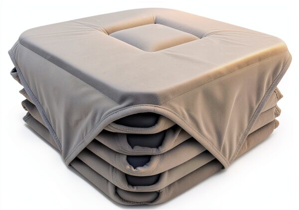 Alpes Blanc - Set di 6 cuscini per sedia grigio chiaro, 38 x 38 cm, seduta comoda e imbottita - Fissaggio tramite cinghie - Decorazione moderna-0