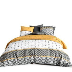 Copripiumino Alpes Blanc Leo 220x240 cm Reversibile Cotone Puro-0
