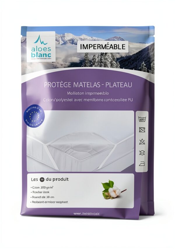 Coprimaterasso Alpes Blanc Antiacaro Spugna 140x190 Bianco-5