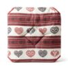 Alpes Blanc - Set di 6 cuscini per sedia 38x38 cm, motivo cuore rosso-1