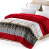 Alpes Blanc Piumone in microfibra, 600 g, morbido, rosso e bianco, 220 x 240 cm-2