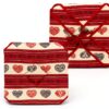 Alpes Blanc - Set di 6 cuscini per sedia 38x38 cm, motivo cuore rosso-3