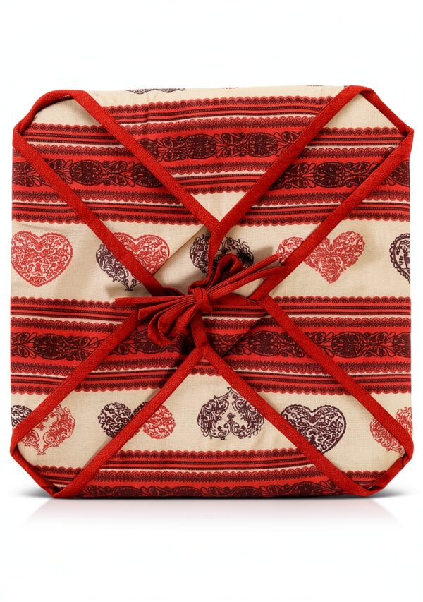 Alpes Blanc - Set di 6 cuscini per sedia 38x38 cm, motivo cuore rosso-4