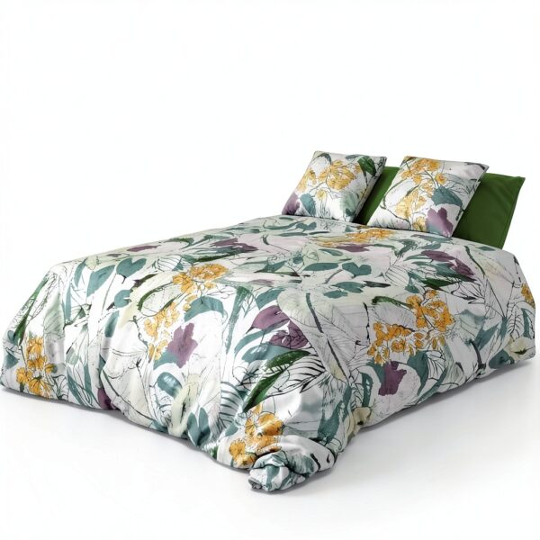 Copripiumino Alpes Blanc Zelia 240x220 cm Reversibile Cotone Biologico-0