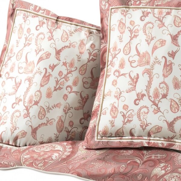 Set di lenzuola Alpes Blanc Flanella 4 pezzi Rosa e Bianco 200x160 cm-1