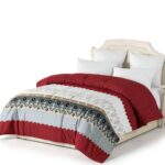 Alpes Blanc Piumone in microfibra, 600 g, morbido, rosso e bianco, 220 x 240 cm-0