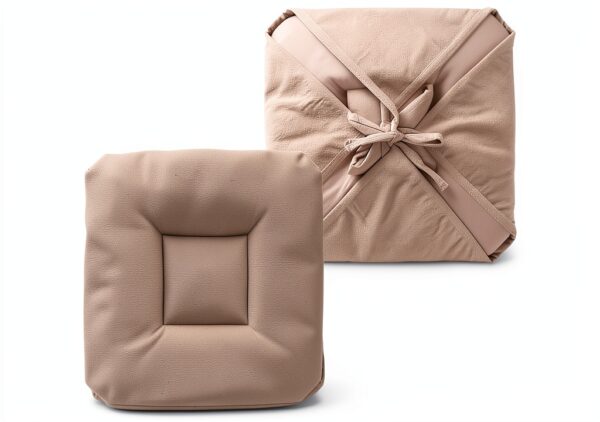 Alpes Blanc - Set di 6 cuscini per sedia grigio chiaro, 38 x 38 cm, seduta comoda e imbottita - Fissaggio tramite cinghie - Decorazione moderna-1