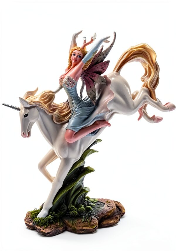 Fairy Land Collection Fata NEMII sul Cavallo h 27 cm Les Alpes Original-0