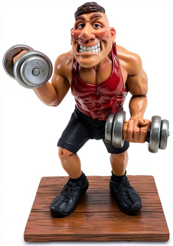 Les Alpes Figura Bodybuilder, 17,5cm - Statuina Figurina Dipinta a Mano in Resina Sintetica - Collezione Funny World Mestieri Sport - 014 99662-0