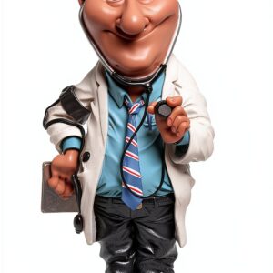 Les Alpes Figura Medico 19,5cm - Statuina Dipinta a Mano in Resina-0
