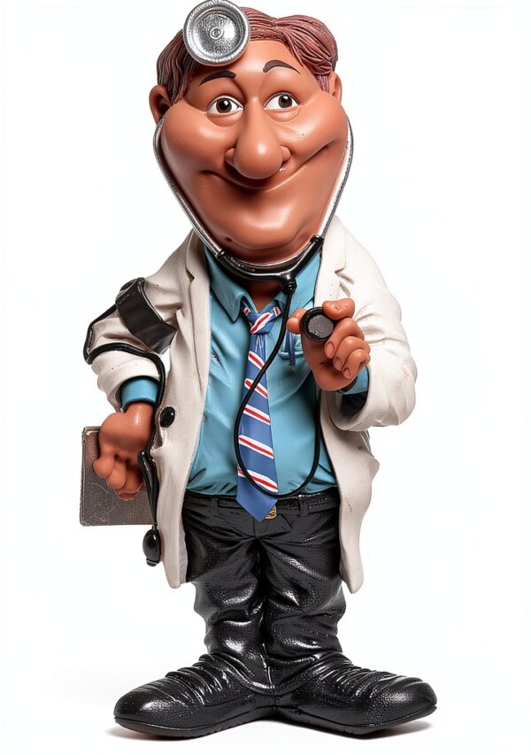 Les Alpes Figura Medico 19,5cm - Statuina Dipinta a Mano in Resina-0