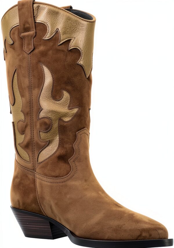 Alpe Western 11 Marrone - Stivali Donna in Pelle Scamosciata-4